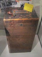 Ballot box used in first secret ballot to elect a Member of Parliament. Pontefract Museum, UK. Photo by User Rept0n1x at Wikimedia Commons.