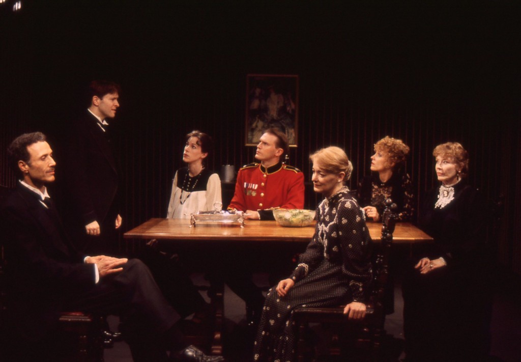 Robert Boardman, Kraig Swartz, Christa Scott-Reed, Jack Koenig, Arleigh Richards, Lisa Bostnar and Sally Kemp in THE VOYSEY INHERITANCE by Harley Granville-Barker. Photo: Michael Gottlieb